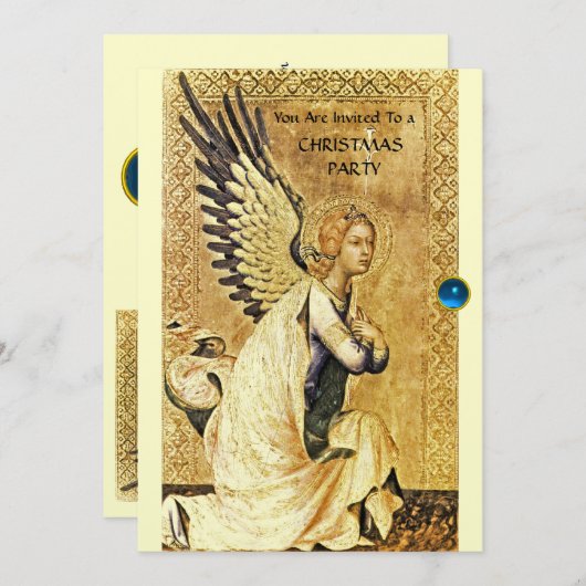 ANNUNCIATION ANGEL MONOGRAM, Blue Sapphire, Gold Kaart (Voorkant / Achterkant)