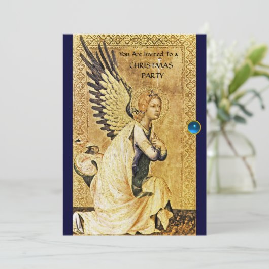 ANNUNCIATION ANGEL MONOGRAM, Blue Sapphire, Gold Kaart (Staand voorkant)