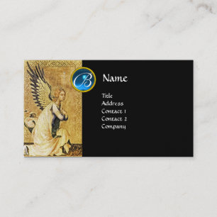 ANNUNCIATION ANGEL MONOGRAM, Blue Sapphire gold Visitekaartje