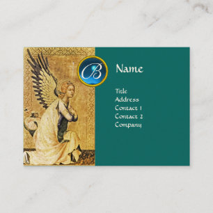 ANNUNCIATION ANGEL MONOGRAM, Blue Sapphire, Green Visitekaartje