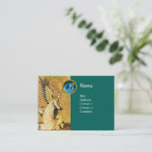 ANNUNCIATION ANGEL MONOGRAM, Blue Sapphire, Green Visitekaartje (Staand voorkant)