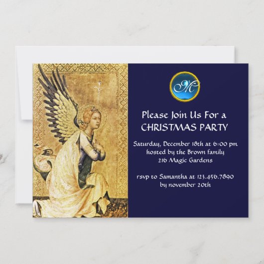 ANNUNCIATION ANGEL MONOGRAM, Blue Sapphire Kaart (Achterkant)