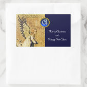 ANNUNCIATION ANGEL MONOGRAM, Blue Sapphire Rechthoekige Sticker (Tas)
