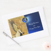 ANNUNCIATION ANGEL MONOGRAM, Blue Sapphire Rechthoekige Sticker (Envelop)