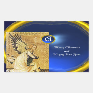 ANNUNCIATION ANGEL MONOGRAM, Blue Sapphire Rechthoekige Sticker