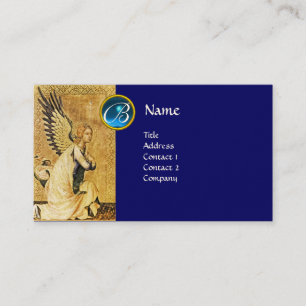 ANNUNCIATION ANGEL MONOGRAM, Blue Sapphire Visitekaartje