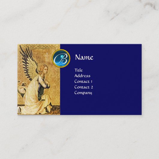 ANNUNCIATION ANGEL MONOGRAM, Blue Sapphire Visitekaartje (Voorkant)