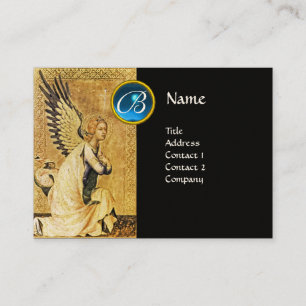 ANNUNCIATION ANGEL MONOGRAM, Blue Sapphire Visitekaartje