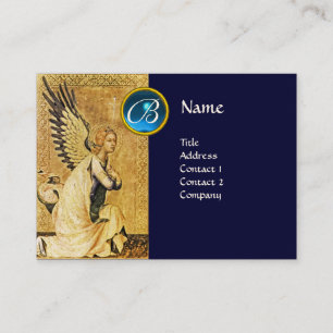 ANNUNCIATION ANGEL MONOGRAM, Blue Sapphire Visitekaartje