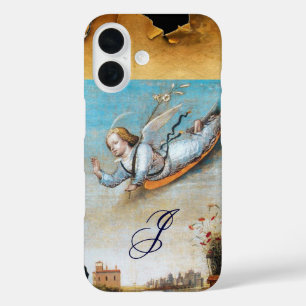 ANNUNCIATION ANGEL MONOGRAM, bruin perkament iPhone 16 Hoesje