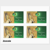 ANNUNCIATION ANGEL MONOGRAM, Green Jade Rechthoekige Sticker (Vel)