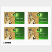 ANNUNCIATION ANGEL MONOGRAM, Groene Smaragd Rechthoekige Sticker (Vel)