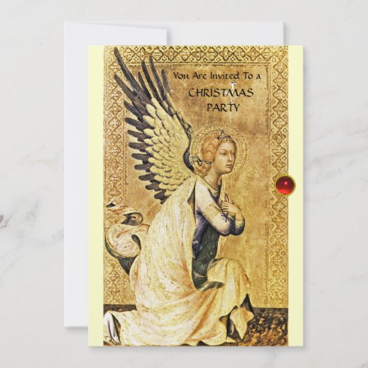 ANNUNCIATION ANGEL MONOGRAM, Red Ruby champagne Kaart (Voorkant)