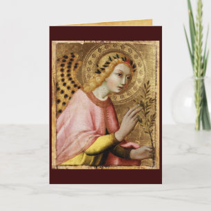 ANNUNCIATION ANGEL MONOGRAM, Red Ruby Feestdagen Kaart
