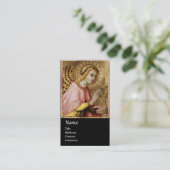 ANNUNCIATION ANGEL MONOGRAM, Red Ruby Gold Metal Visitekaartje (Staand voorkant)