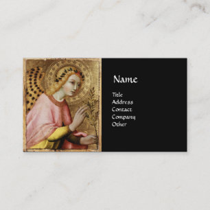 ANNUNCIATION ANGEL MONOGRAM, Red Ruby Gold Visitekaartje