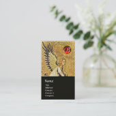 ANNUNCIATION ANGEL MONOGRAM, Red Ruby, Gold Visitekaartje (Staand voorkant)