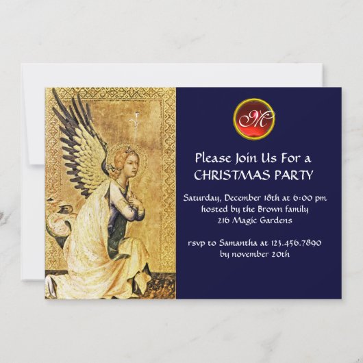 ANNUNCIATION ANGEL MONOGRAM, Red Ruby Kaart (Achterkant)