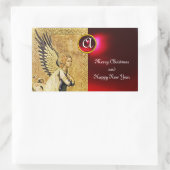 ANNUNCIATION ANGEL MONOGRAM, Red Ruby Rechthoekige Sticker (Tas)