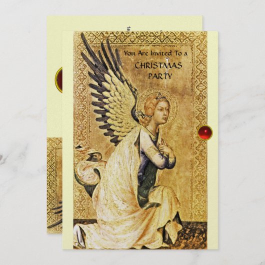 ANNUNCIATION ANGEL MONOGRAM, Red Ruby white ice Kaart (Voorkant / Achterkant)