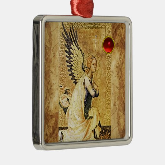 ANNUNCIATION ANGEL Red Ruby Metalen Ornament (Rechts)