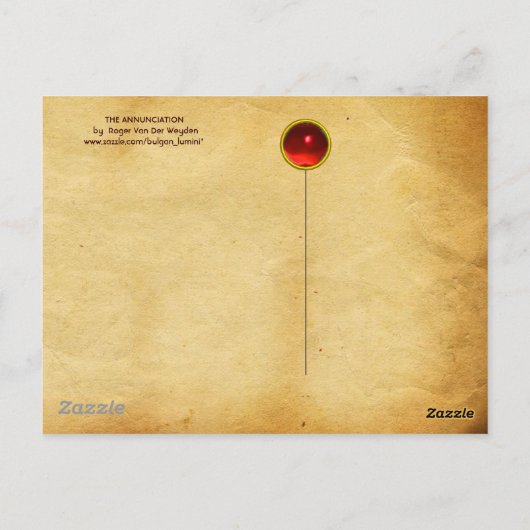 ANNUNCIATION Archangel Gabriel, Virgin Parchment Briefkaart (Achterkant)