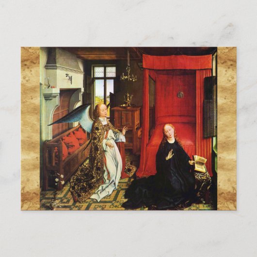 ANNUNCIATION Archangel Gabriel, Virgin Parchment Briefkaart (Voorkant)