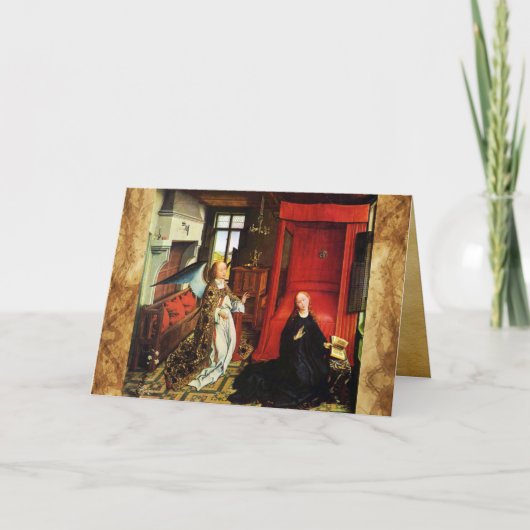 ANNUNCIATION Archangel Gabriel, Virgin Parchment Feestdagen Kaart (Voorkant)