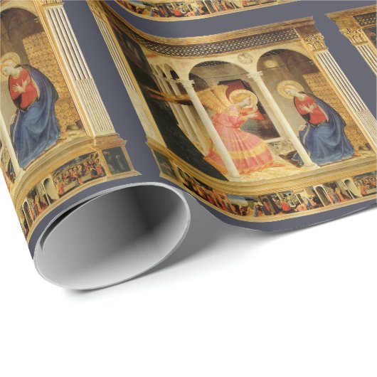 Annunciation by Fra Angelico, Renaissance Fine Art Cadeaupapier (Rol Hoek)