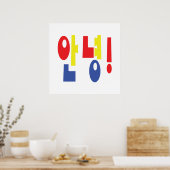 Annyeong. Koreaanse Hi-Hallo 안 녕 Hangul Language Poster (Keuken)