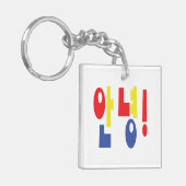 Annyeong. Koreaanse Hi-Hallo 안 녕 Hangul Language Sleutelhanger (Voorkant Links)