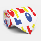 Annyeong. Koreaanse Hi-Hallo 안 녕 Hangul Language Stropdas (Opgerold)