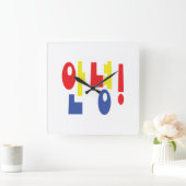 Annyeong. Koreaanse Hi-Hallo 안 녕 Hangul Language Vierkante Klok (Huis)