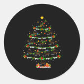 Ano Christmas Tree Lights Music Lover Musical Xmas Ronde Sticker (Voorkant)