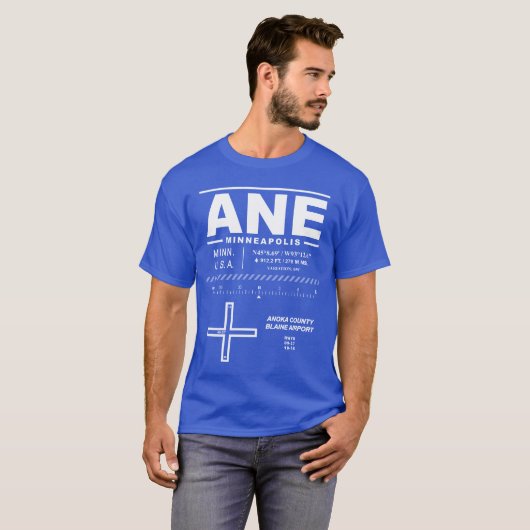 Anoka County Blaine Airport ANE T-shirt (Voorkant volledig)