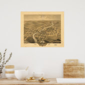 Anoka Minnesota 1869 Antiek Panorama Map Poster (Keuken)