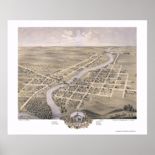 Anoka, MN Panorama Map - 1869 Poster