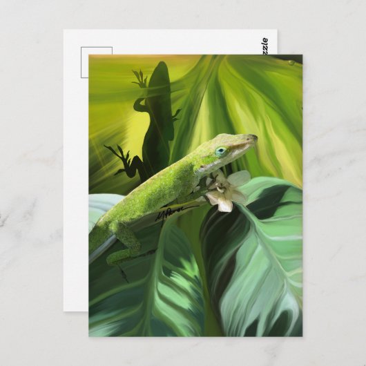 Anole Lizard Briefkaart (Voorkant / Achterkant)