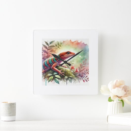 Anolis de rueda 100724AREF114 - Watercolor Vierkante Klok (Huis)