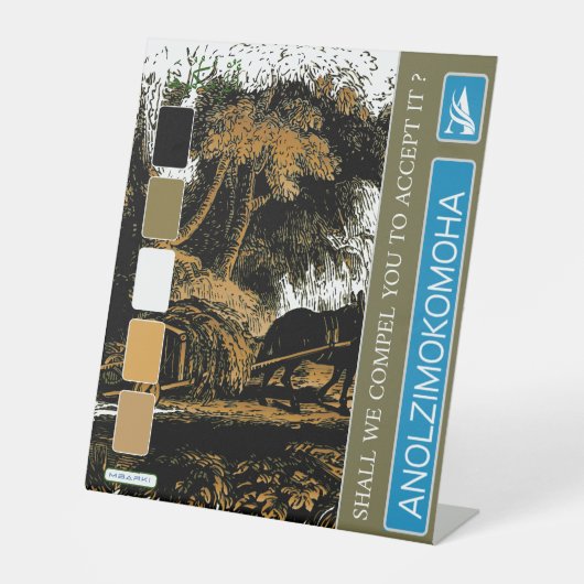 ANOLZIMOKOMOHA RECLAMEBORD MET VOETSTUK (Voorkant)