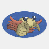 Anomalocaris - Ongebruikelijke garnaal Ovale Sticker (Voorkant)