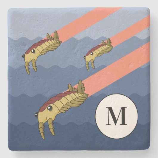 Anomalocaris Swarm - Aangepaste prehistorie Stenen Onderzetter (Voorkant)