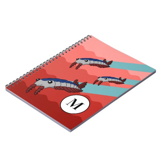 Anomalocaris zwerm- prehistorisch dier notitieboek (Linkerzijde)