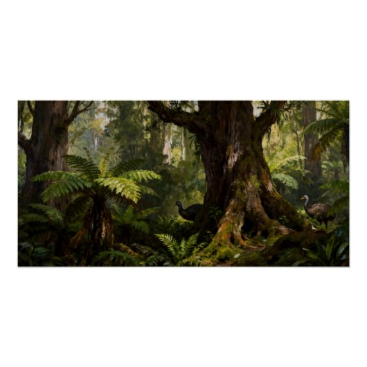 Anomalopteryx didiformis – Kleine bosmoa Perfect Poster (Voorkant)