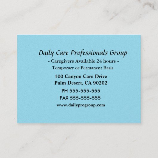 Anome Floral Caregiver Professional Visitekaartje (Achterkant)