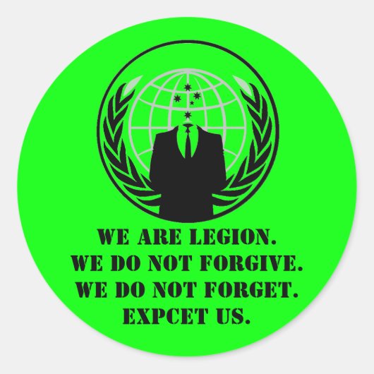 Anon-ronde sticker (Voorkant)
