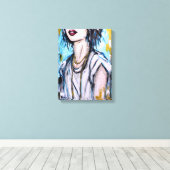 Anoniem 2 | Huidig vrouwelijk portret Canvas Afdruk (Insitu (Houten vloer))