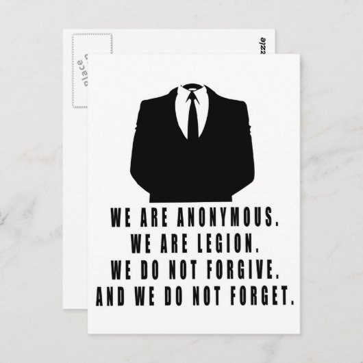 Anoniem Briefkaart (Voorkant / Achterkant)