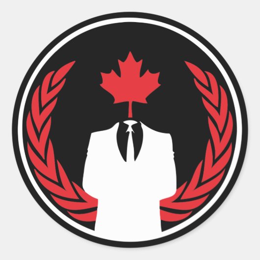 Anoniem Canada Zwarte Sticker (Voorkant)