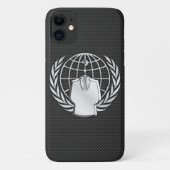 Anoniem Chroom op koolstofvezel Case-Mate iPhone Case (Achterkant)